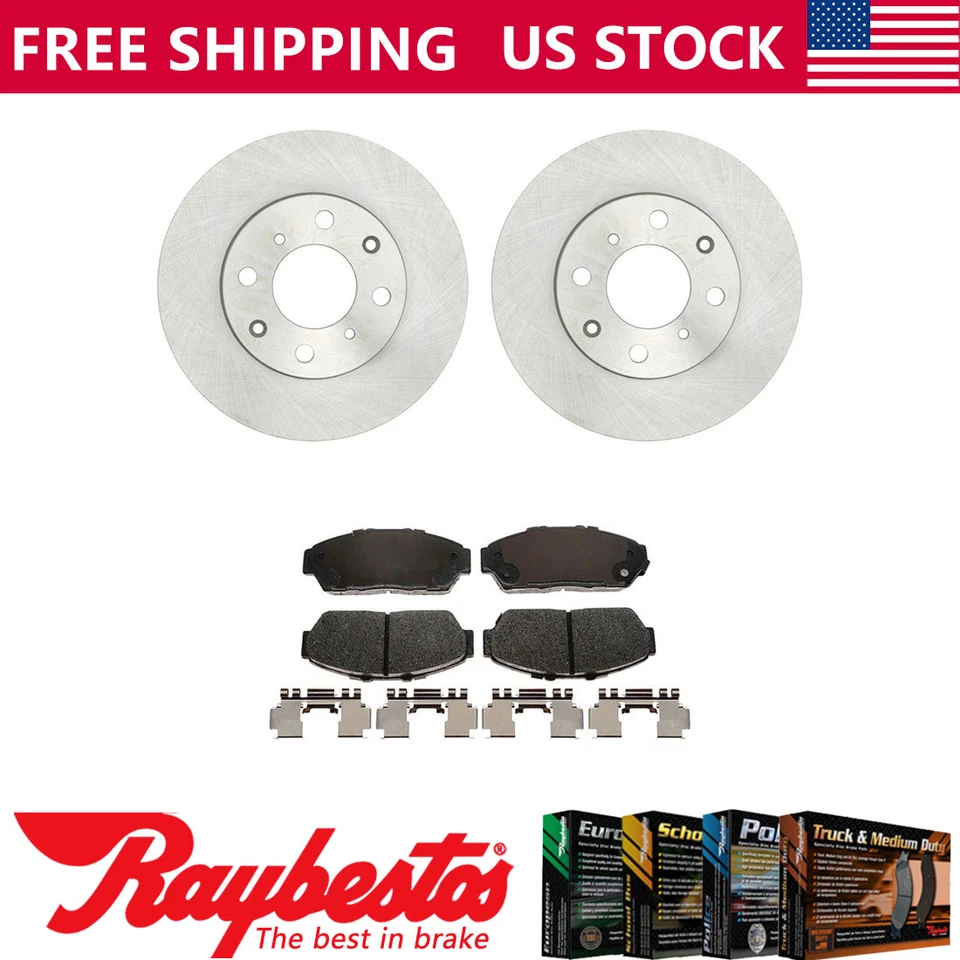 Kit de rotores de freno delanteros + pastillas de cerámica y herrajes para Honda Civic 1994-1995 Foto 1 de 4