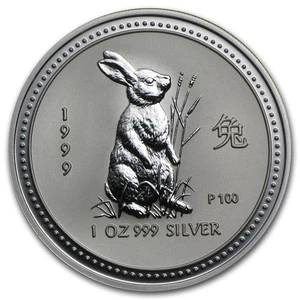 Australien 1999 1 oz Silber Jahr des Hasen Stempelglanz (Serie I) - Bild 1 von 2