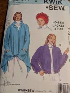 2004 Kwik Sew 3173 Fun No Sew Jkt Cape And Hat Style - Picture 1 of 2