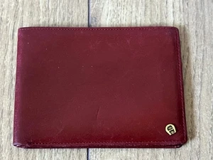 Cartera delgada de cuero rojo Aigner - Hecha en Alemania - Imagen 1 de 6