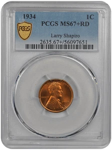 1934 Lincoln PCGS RD 67+ - Picture 1 of 4