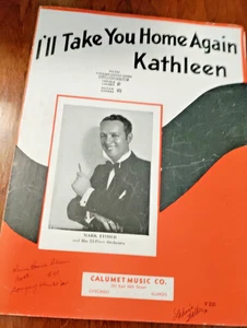 SHEET MUSIC I'LL TAKE YOU HOME AGAIN KATHLEEN 1935 - Picture 1 of 3