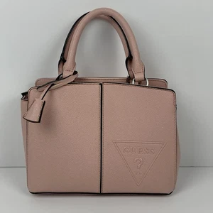 Guess Handbag Y2k Salmon Pink Double Handle Tote Satchel Bag PVC Purse - Picture 1 of 16