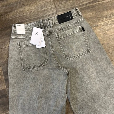 NWT Nike Air Jordan Jumpman Denim Jeans Men Size 32 Flat Pewter Loose Fit Retro - image 1 of 4