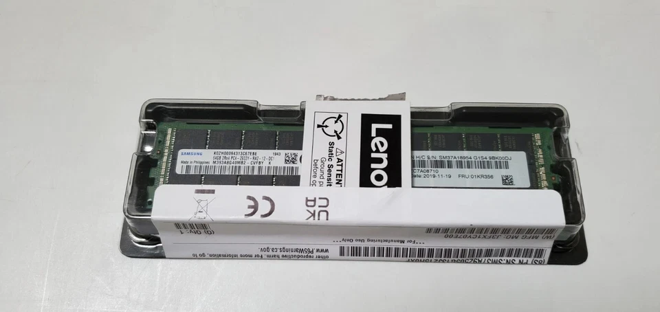 Lenovo 64 GB 2Rx4 DDR4-2933 MHz DDR4 ECC Reg R-DIMM CL21 (01KR356)   UR  _0.02_6 - Bild 1 von 4
