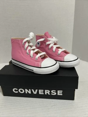 CONVERSE Chuck Taylor All Star Zapatos de caña alta Niño Pequeño Talla 10 Rosa/Blanco (92X) Foto 1 de 4