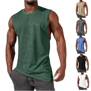 Herren Gym Workout Tank Tops Muskel Tee Stringer Bodybuilding Ärmellose T-Shirts - Bild 1 von 25