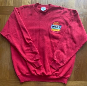 VTG University Utah Utes Tostitos Fiesta Bowl Sweatshirt Men L Red Embroidered - Picture 1 of 4