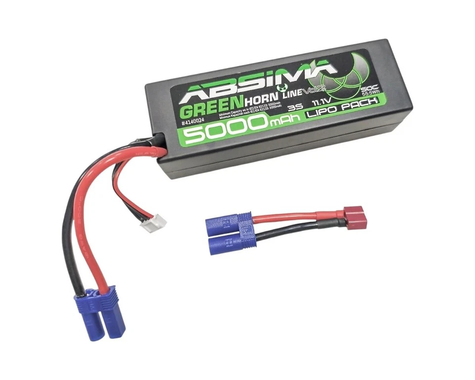 Absima Greenhorn 2 LiPo Akku 3S 11.1V 50C 5000mAh Hardcase mit EC5 Stecker und T - Bild 1 von 1