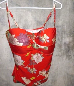 NUEVO CON ETIQUETAS NINE WEST TWIST FRONT FLORAL Tankini TOP TALLA XL... ¡¡GUAU!!! - Imagen 1 de 4