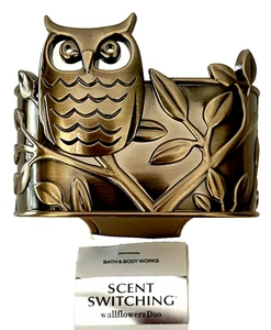 Neu Bronze Eule Duft schaltende Wandblume Duo Plug-in Bath & Body Works - Bild 1 von 4