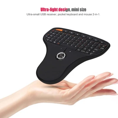 N5901 QWERTY Keyboard Trackball 2.4G Wireless Mini USB MultiMedia Keyboard TO - Image 1 of 4