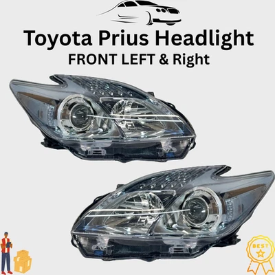 Toyota Prius 2009–2015 Halogen Headlights Set Pair Left & Right Units - Image 1 of 4