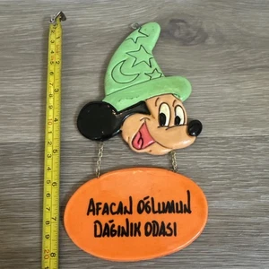 Vintage Disney türkische Wandbehang Deko "MY NAUGHTY SON'S CHAOTISCHES ZIMMER" Mickey - Bild 1 von 5