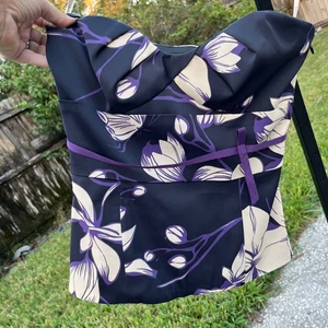 Karen Millen England lila Blumen Korsett ärmelloses Top Größe 4 - Bild 1 von 7