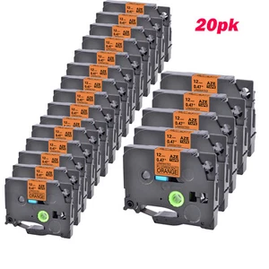 20PK Black Ink Fluorescent Orange for Label 12mm Brother PT-D450 TZe-B31 TZ-B31 - Picture 1 of 8