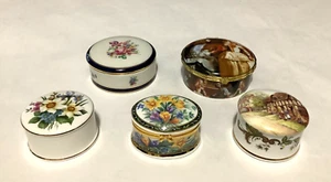 Lot 5 Staffordshire Crownford, England OTCO Italy Giordano Ponzano Trinket Boxes - Picture 1 of 10