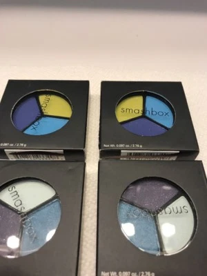 4 SMASHBOX PHOTO OP EYE SHADOW TRIO Foam/Nile/Atlantic & Lime/Tropical/Cobalt - Image 1 of 4