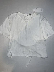 Antistar Ladies Size Medium White Ribbed Soft Crop Top Short Sleeve T Shirt NWT - Picture 1 of 8