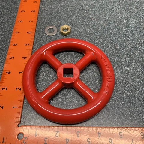 RED Cast ALUMINUM Metal WATER FAUCET KNOB VALVE HANDLE STEAMPUNK INDUSTRIAL Cover