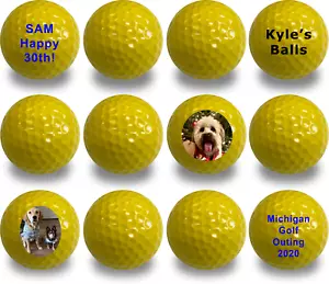 Pelotas de golf amarillas personalizadas - Paquete de 12 - Imagen 1 de 5