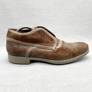 John Varvatos Mens 10M Dylan Chukka Boots Shoes Distressed Brown Suede Laceless - Picture 1 of 11