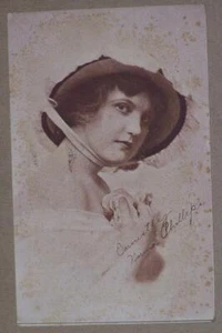 EARLY 1900'S RPPC, NORMA PHILLIPS SILENT FILM STAR FACSIMILE AUTOGRAPH - Picture 1 of 2