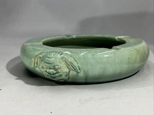 Antique Chinese Longquan Celadon Green Foo Dog Ash Trey - Picture 1 of 14