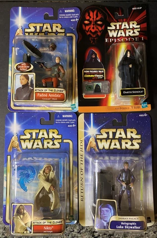 Lot of (4) Sealed Brand New 1998-2004 Hasbro Star Wars Figures Cover