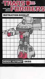 Transformers Original G1 1985 Pre Rub Skids Instructions - Picture 1 of 1