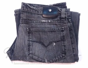 Versace Jeans Couture Distressed Gray Denim Jeans Sz 34/48 Mine 32x28 Boot Cut - Picture 1 of 12