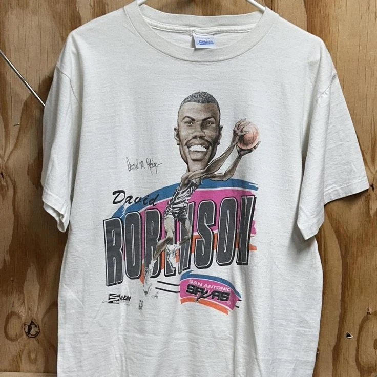 San Antonio Spurs NBA David Robinson Caricature t shirt short sleeve HN2140 - Image 1 of 1