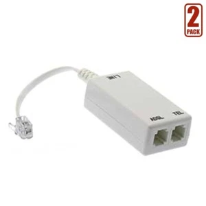 2x ADSL ADSL2+DSL Modem Splitter Telephone Phone Fax In Line Filter Network RJ11 - Picture 1 of 1