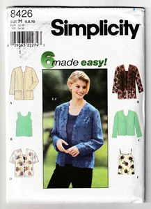 Simplicity 8426 Lace Cardigan-Tank Top-Camisole Size 6-8-10 Easy Sewing Pattern - Picture 1 of 2