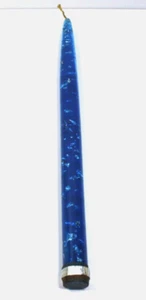 Vintage MCM Lucite Acrylic Taper Candle Blue with Silver Flecks 11 1/2 inches - Bild 1 von 9