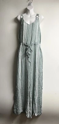 Mono Derek Corazón Mujer Pierna Ancha Cintura Elástica Corbata Frontal Verde/Blanco XL Foto 1 de 4