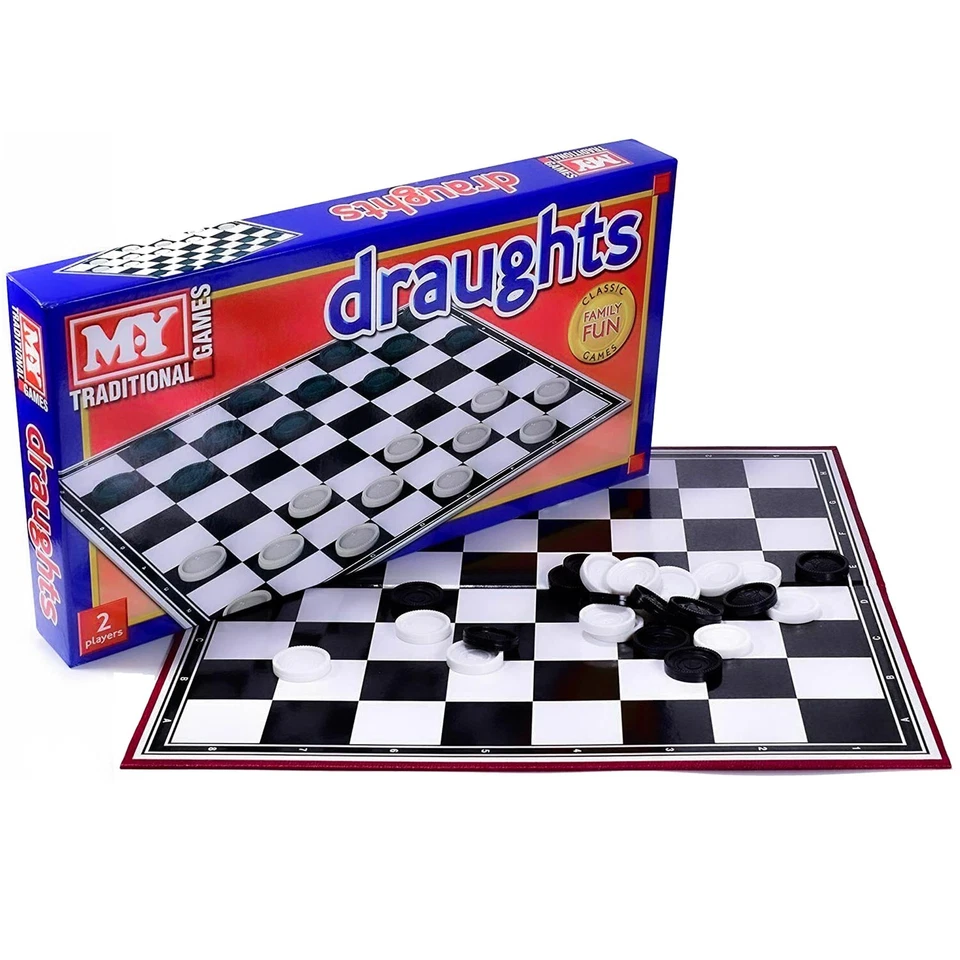 Traditional Draughts Checkers Classic Board Game Family Kids Folding Board Game - Image 1 of 4