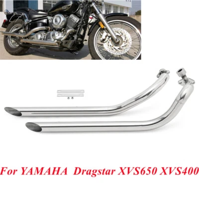 Silenciador de tubo de escape pulido para Yamaha V Star 650 Dragstar 650 XVS650 Foto 1 de 4