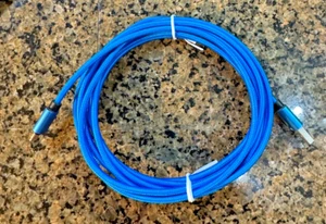USB-A to USB Micro Charging/Data Transfer Cable Cord 10' Blue Phone Cable - Picture 1 of 3