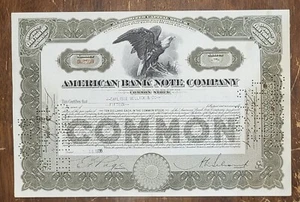Stock Certificate American Banknote Company Brown - Picture 1 of 1