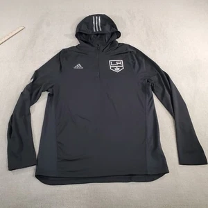 LA Kings 1/4 Zip Pullover Hoodie Mens Large Black Sweatshirt Shirt Jacket Hockey - Picture 1 of 11