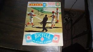 '70 CINCINNATI REDS OFFICIAL SCORE CARD AUTOGRAPHED BY 1966 R.O.Y. TOMMY HELMS - Picture 1 of 8