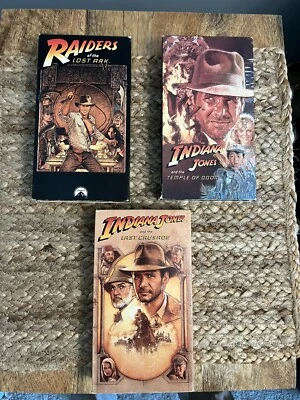 Indiana Jones VHS Lot Trilogy 1981 1984 1989 Raiders Lost Crusade Temple of Doom - Image 1 of 4