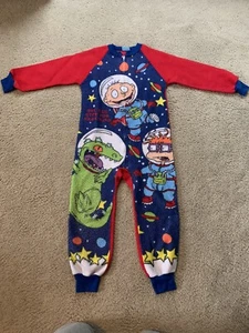 Vintage Rugrats Pajamas Nickelodeon 1 Piece Zipper Boys Kids Youth Unknown size - Picture 1 of 15