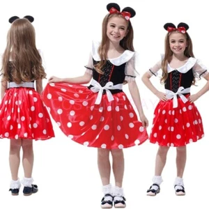 Girls Minnie Mouse Polka dots Party Tutu Princess Dress Book Week Party Costume - Picture 1 of 9