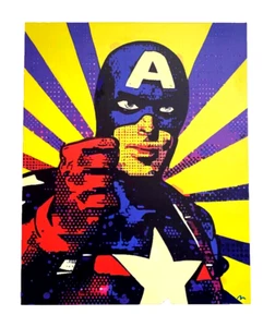 Captain America Pop Art Abstract Print Canvas Comic Art Superhero Movie Artwork - Picture 1 of 1
