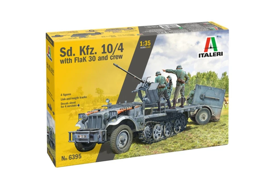 Italeri 1:35 ESCALA SD.KFZ.10/4 com KIT FLAK 30 & 4 Man Crew #6395~novo na caixa - Imagem 1 de 1