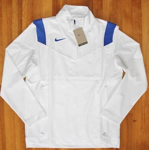 Nike 1/4 Zip Football Coaches Jacket Mens M White Royal Blue DJ5115-106 New - Picture 1 of 6