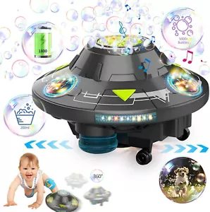 Automatic Outdoor Bubble Maker with Light & Music Auto Rotating 360° UFO Toy - Picture 1 of 8