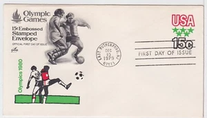 TurtlesTradingPost- Olympic Soccer Envelope -1979 FDC #U596 Artcraft Cachet - Picture 1 of 1